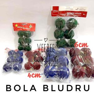 Bola Natal Bludru 6pc 4cm (465) 6cm (466): Dekorasi Pohon Natal yang Cantik