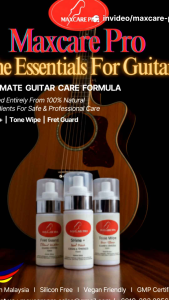MaxCare Pro Guitar Care Formula Polish Clean Strings Fretboard Conditioner No Chemical