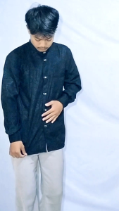 Kemko Sultan Embos Warna Hitam Motif kurma Terbaru 2024 Lengan Manset