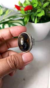 cincin batu bacan motif kembang realpic