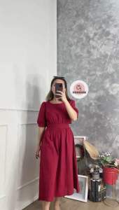 CJ FASHION - DRESS IMLEK #2131 SERSI BUTTON BACKLESS MIDI DRESS PREMIUM