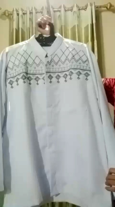 Baju Koko Muslim Pria Dewasa Koko Bordir Atasan Lengan panjang
