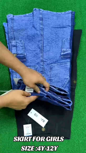 Skirt cargo Denim for girls Available stock(4y-12y)