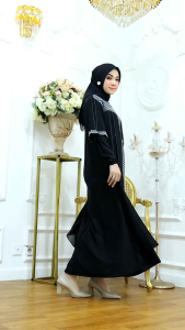 Gamis Abaya Turkey Jersey Mix Ceruty Terbaru Ayuni