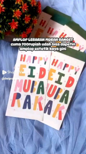 (isi 10203050 pcs) Amplop Lebaran Idhul Fitri Aesthetic / Amplop Lebaran Idhul Fitri Murah / Angpao Lebaran Uang Tidak Dilipat