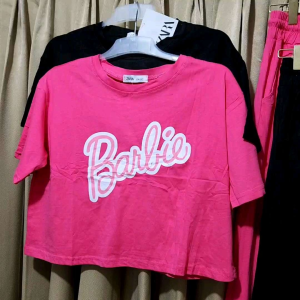 Setelan Wanita Atasan Crop Celana Kulot Hw Bahan Kaos Katun Tag Premium