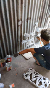 meja taman aluminium minimalis