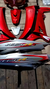 Cover Body Fullset Halus Yamaha Vega R New Warna Merah Silver