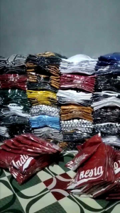 Baju Baseball Hitam & Lis Putih Atasan Anak Baseball
