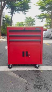 Tủ đồ nghề 3 hộc kéo màu đỏ Fabina