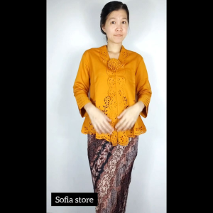 Atasan Kebaya Encim Modern Denaya Warna Kuning Mustard & Kebaya Kartini