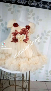 Dress tutu anak cantik elegan bisa reques warna ( selutut) + free bando