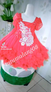 Dress Petite Merah Bisa Request Warna & Free Bando