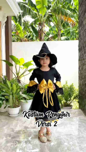 kostum penyihir set topi part 2/kostum halloween/kostum pesta/kostum anak unik