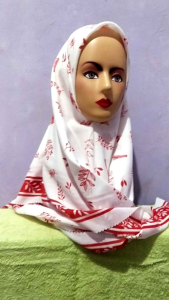 Hijab segiempat dengan motif terbaru motif bunga Kerudung Jilbab Segiempat