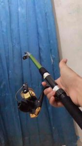 Satu set joran pancing telescopic panjang 150 cm bonus kail pelampung reel senar