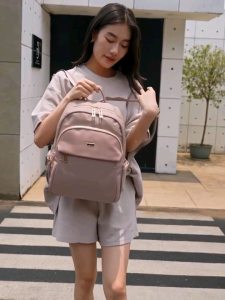 Tas Ransel En-ji B61 Model Terbaru PastelTaupe