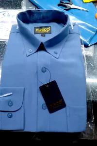 Fusco Kemeja Formal Reguler Warna Biru denim✓Kemeja Pria Polos Lengan Panjang