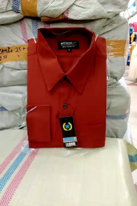 Wendya.T Kemeja Pria Formal Reguler Warna Merah Bata Tua✓Kemeja Pria Polos Lengan Panjang