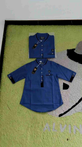 Aqmarstore11 - Baju Koko Cobana Warna Denim Couple Ayah & Anak