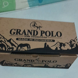 Sandal Pria Grand Polo Classic Kulit Sintetis Warna Navy Ukuran GL 40