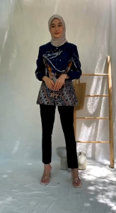 ATASAN BATIK WANITA MODERN BAJU BATIK KANTOR WANITA BATIK NEW BLUS SERAGAMAN