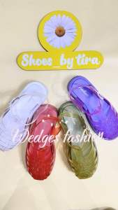 SHOES BY TIRA Wedges fashion transparant/sandal wanita import/sandal wanita hak tinggi bahan jelly lentur anti slip/sandal ala ala melissa