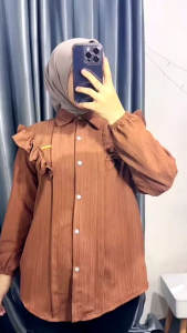 Kemeja Inara Rempel kancing depan Ladycrush atasan Korean style || blouse Korean style || outer Korean style