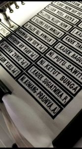 SEHARI JADI bordir Nama Dada Satuan