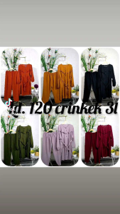 Setelan Cringkel Tunik Wanita 5L dan 3L /Setelan Cringkel Wanita Jumbo/Setelan Wanita LD 130 dan 120 /Tunik dan Celana/Setelan Muslim/Setelan Baju dan Celana Kulot/Setelan Panjang/Tunik Polos/Tunik Wanita/Setelan Crinckle/Setelan Murah