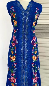 Bahan kebaya Suji khas Bukittinggi motif kerancang daun