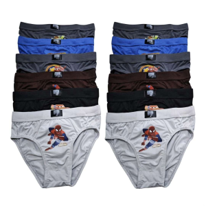 6pcs/12pcs Boys Brief Underwear for Kids 3-10 Years Old Cotton Spandex Printed Briefs with Elastic Waistband 3-5 6-7 8-10 Yrs