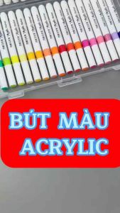Bút Màu Acrylic Marker bản cao cấp 48 màu. Bút lông màu tô vẽ tranh phù hợp trên nhiều chất liệu