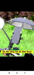 Giá Đỡ - Kẹp Điện Thoại Gắn Xe Máy HT507 có ô dù che mưa che nắng Chống Cướp Cực Chắc Chắn