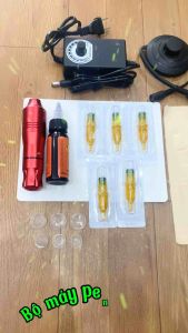 Bộ 1 máy pen xăm hay còn gọi là máy bút xăm hình kèm 7 mực xăm