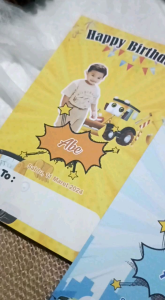 50 Pcs Undangan Ulang Tahun 1 Lembar Tema Otomotif