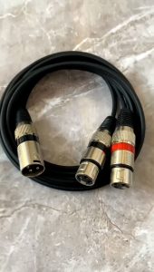 Kabel xlr male to dual female / kabel xlr cabang male to dual female