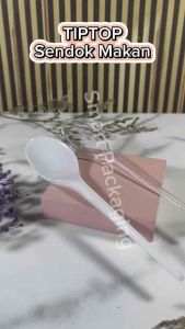 [ISI 100 PCS] TIPTOP Sendok Makan Putih Bening Kuat Murah / Sendok Makan Sekali Pakai / Spoon / Sendok Murah / Senduk Plastik
