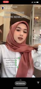 Hijab Zipper Instan Premium & Kerudung Viral Resleting Polos Bellasquare Lasercut