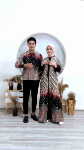 Gamis Batik Couple Kemeja Panjang Motif Seno Kawung Batik Saudara