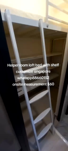 Helper room loft bed with shelf customize singapore /store room/utility/bomb shelter/utility