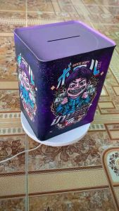 DD*ไซ M ปิ้บกระปุกออมสิน แบบเปิดไม่ได้ มีหลายลายให้เลือก/ไม่ต้องพับเเบงค์