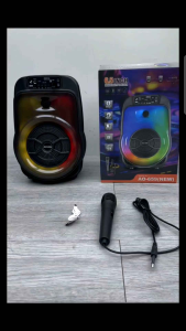 New 6.5 Inch Outdoor Portable RGB Liaht Wireless BT Speaker FM Radio Stereo Bass Karaoke Blue-tooth Speaker for Party & Home Use AO-659