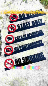 Customize 3DModern Signage/No Smoking/Staff Only/No Outside food/Dont Touch/Toilet/No Shoes/Pantry/No Photography