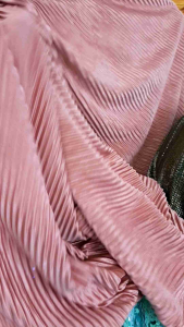 Kain Bahan Satin Plisket Melamin Premium (Harga Per 05 Meter)