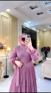 REALPICT COD PREMIUM DRESS SHOPIA FREE FASMINA BY BILQIS ASOPUROH BAHAN FULL SHIMMER MIX BRUKAT IMPORT LD 110 PB 140 TERBARU TERMURAH BEST SELLER TANGAN PERTAMA KONVEKSI / PRINTING / MOTIF PREMIUM GAMIS PESTA GAMIS PREMIUM GAMIS BEST SELLER TERBARU