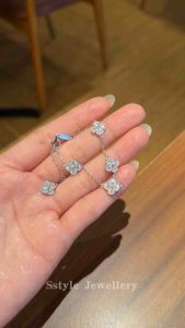 SSTYLE💎Eudora real moissanite diamond flower lucky bracelet s925 sterling silver ladies jewellery gelang passed diamond pen GRA certificate and card