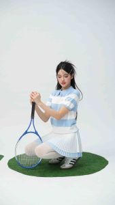 Pitchy Baby Blue Twotone Pleated Skirt กระโปรงตีกอล์ฟอัดพลีต2ชั้น