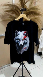 Kaos Oversized Tshirt W0lf White Kaos Oversize Wanita/Pria