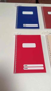 Discounted Price!!! Colored Notebook Set of 8 A5 Writing Notebooks with Name and Grade Label and Color Coded Colored Notebook with free cute pen. Simple and Vibrant